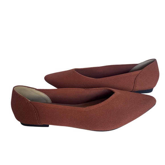 NEW Semwiss Women Rust Knit Pointed Toe Flats Comfortable Slip On Shoes Size 40 - Picture 1 of 9
